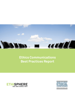 Ethics Communications Best Practices Report