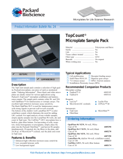 TopCount&reg; Microplate Sample Pack (Product Information Bulletin