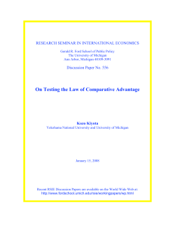 On Testing the Law of Comparative Advantage