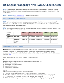 HS English/Language Arts PARCC Cheat Sheet: