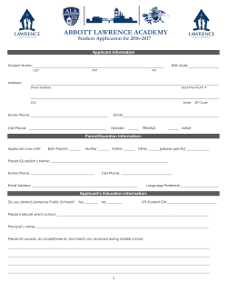 Application package for grade 9 enrollment