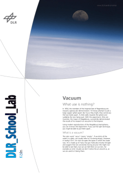 Experiment description Vacuum
