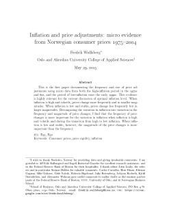 In ation and price adjustments: micro evidence from
