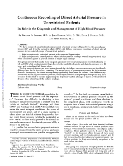 Continuous Recording of Direct Arterial Pressure in