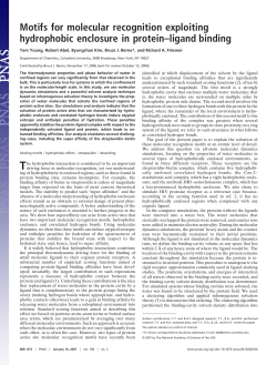 Motifs for molecular recognition exploiting hydrophobic enclosure in
