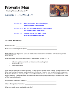 PM Lesson 1 Humility
