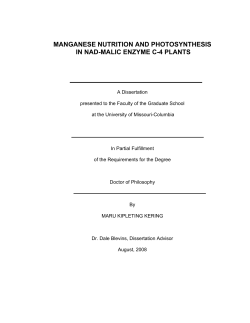 MANGANESE NUTRITION AND PHOTOSYNTHESIS IN NAD