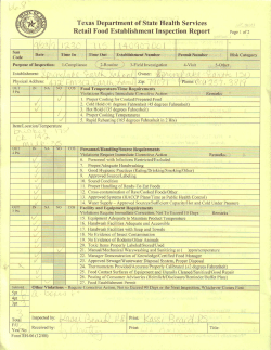 Food Inspection Report - Springlake