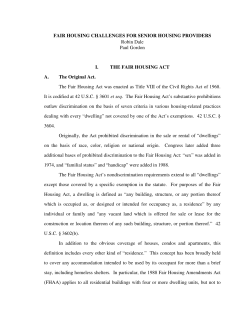 Fair Housing Act for Residents - Florida Life Care Residents