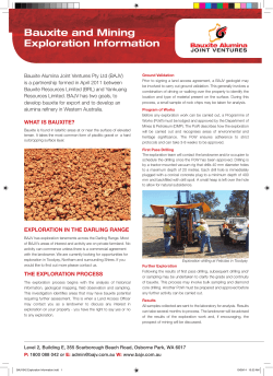 Bauxite and Mining Exploration Information