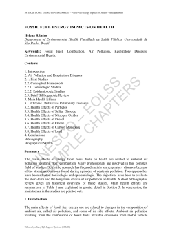 Fossil Fuel Energy Impacts on Health
