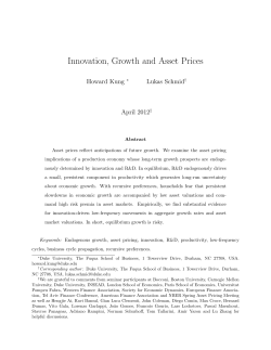 Innovation, Growth and Asset Prices