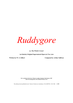 or, The Witch`s Curse! An Entirely Original Supernatural Opera in