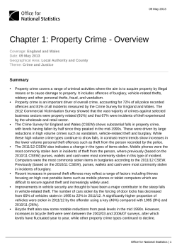 Chapter 1: Property Crime - Overview