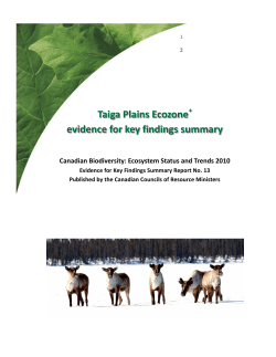 Taiga Plains Ecozone evidence for key findings