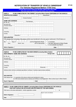 NOTIFICATION OF TRANSFER OF VEHICLE