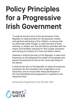 Policy Principles for a Progressive Irish Government