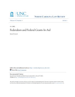 Federalism and Federal Grants-In-Aid