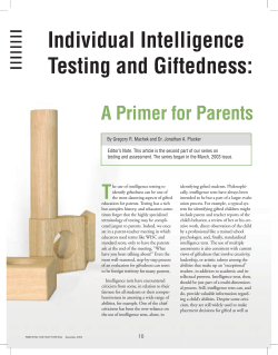 Individual Intelligence Testing And Giftedness