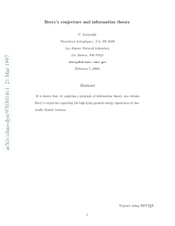 Berry`s conjecture and information theory