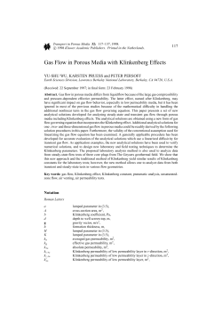 Gas Flow in Porous Media With Klinkenberg Effects