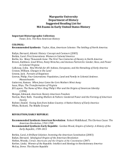 Early U.S. - Marquette University