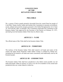 constitution of the kenaitze indian tribe preamble article i