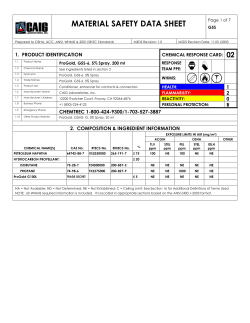 MSDS - ProGold, G5S-6, 5% Spray, 200 ml