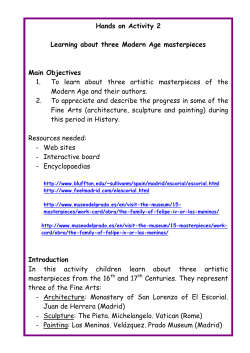 Hands on Activity 2 Learning about three Modern Age masterpieces
