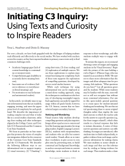 Initiating C3 Inquiry - National Council for the Social Studies