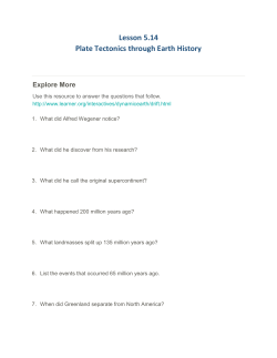 Lesson 5.14 Plate Tectonics through Earth History