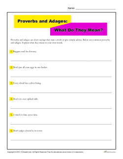Proverbs and Adages: What Do They Mean?