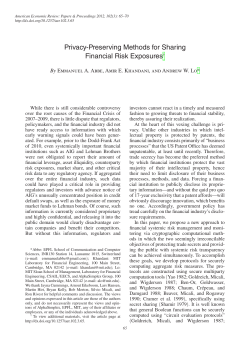 Privacy-Preserving Methods for Sharing Financial Risk Exposures