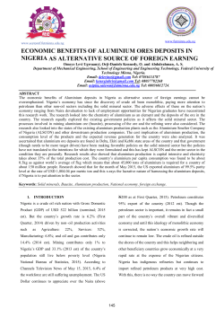 ECONOMIC BENEFITS OF ALUMINIUM ORES DEPOSITS IN