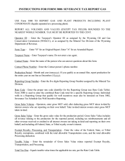 INSTRUCTIONS FOR FORM 3000: SEVERANCE TAX REPORT GAS