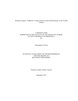 Writing Conquest: Traditions of Anglo