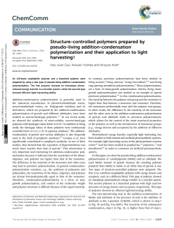 Structure-controlled polymers prepared by pseudo
