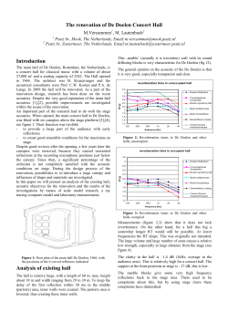The renovation of De Doelen Concert Hall Introduction Analysis of