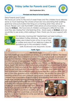 Friday Letter for Parents and Carers