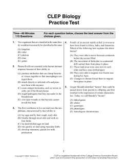 CLEP Biology Practice Test