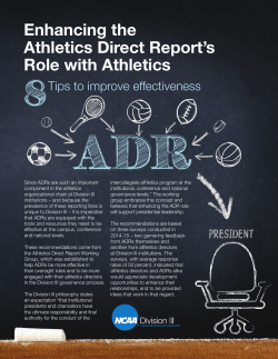 Enhancing the Athletics Direct Report`s Role with Athletics