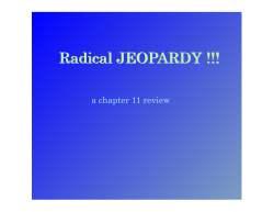 Radical JEOPARDY !!!