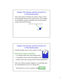 Chapter 20: Entropy and the Second Law of Thermodynamics
