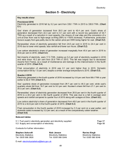 Energy Trends section 5: electricity