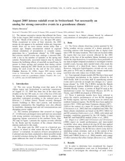 August 2005 intense rainfall event in Switzerland: Not necessarily