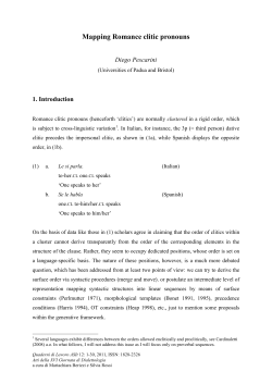 Mapping Romance clitic pronouns