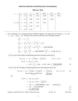 Newton&ndash;Gregory Interpolating Polynomials