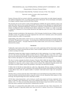 Characterisation of Systems of Systems Failures