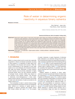Role of water in determining organic reactivity in