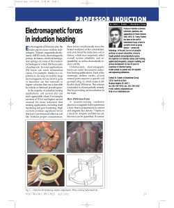 Electromagnetic forces in induction heating